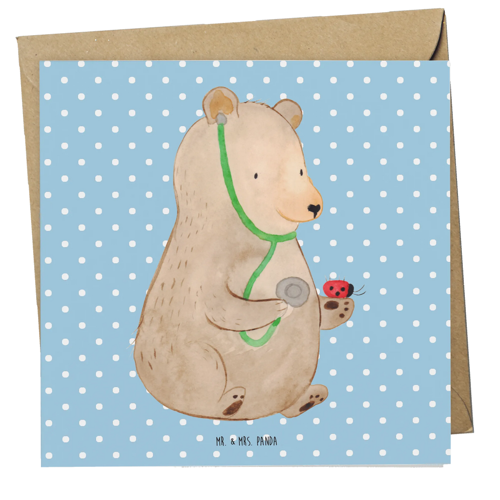 Deluxe Card bear Physician Geburtstagskarte, Hochwertige Klappkarte, Hochzeitskarte, Hochwertige Grußkarte, Karte, Glückwunschkarte, Einladungskarte, Klappkarte, Grußkarte, Bär, Teddy, Teddybär, Doktor, Ärztin, Doktorin, Professor, Professorin, Arzt