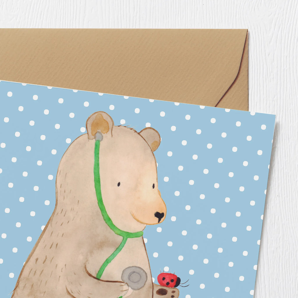 Deluxe Card bear Physician Geburtstagskarte, Hochwertige Klappkarte, Hochzeitskarte, Hochwertige Grußkarte, Karte, Glückwunschkarte, Einladungskarte, Klappkarte, Grußkarte, Bär, Teddy, Teddybär, Doktor, Ärztin, Doktorin, Professor, Professorin, Arzt