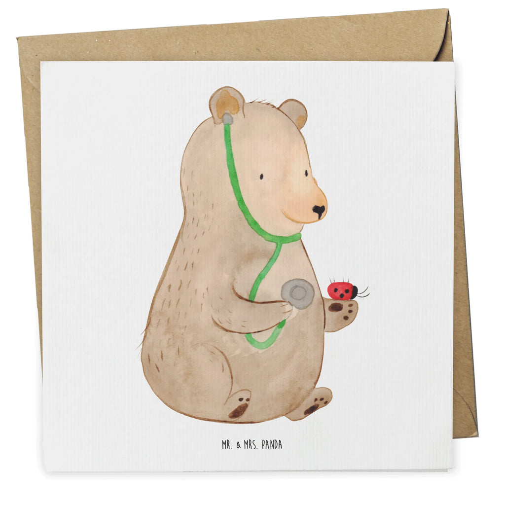 Deluxe Card bear Physician Geburtstagskarte, Hochwertige Klappkarte, Hochzeitskarte, Hochwertige Grußkarte, Karte, Glückwunschkarte, Einladungskarte, Klappkarte, Grußkarte, Bär, Teddy, Teddybär, Doktor, Ärztin, Doktorin, Professor, Professorin, Arzt