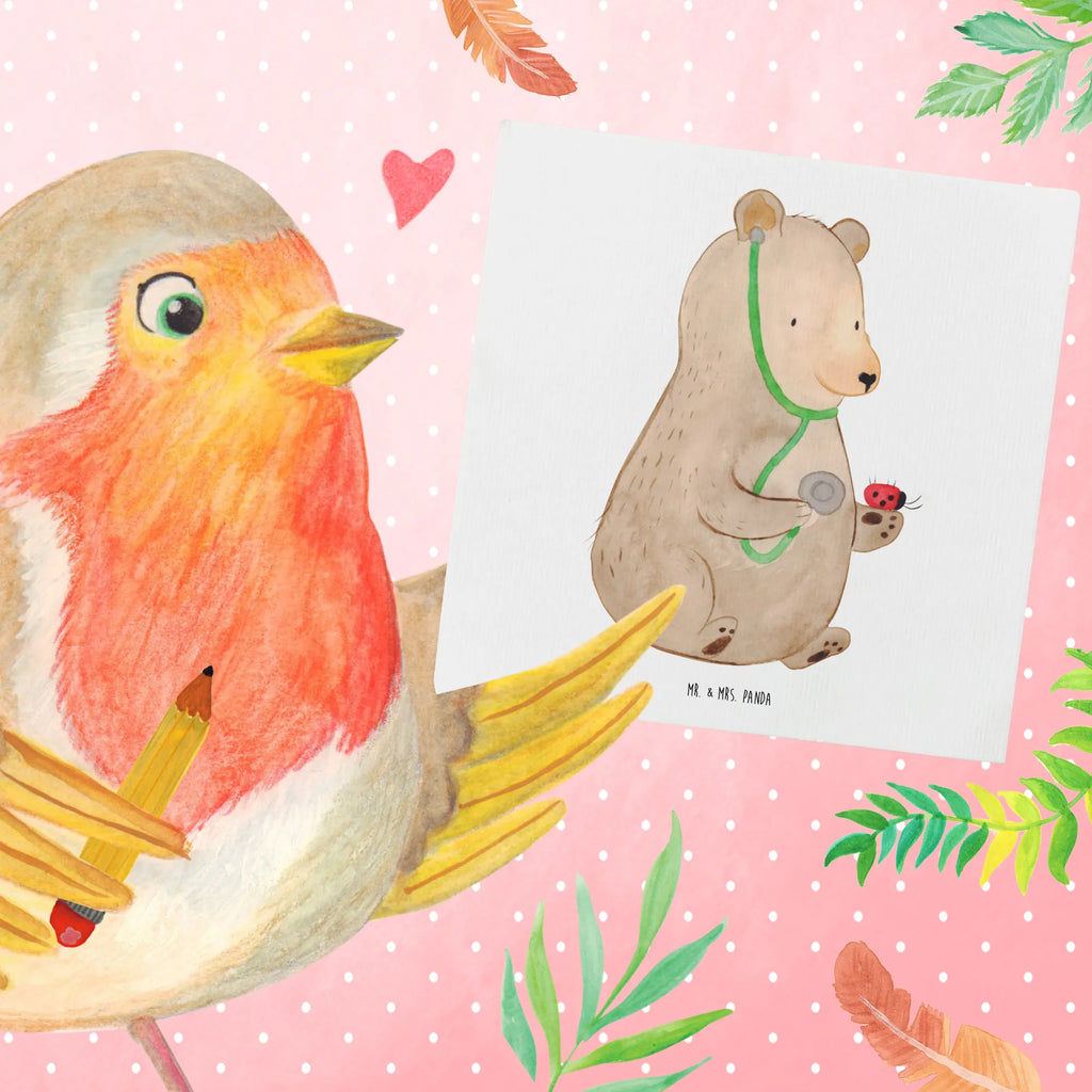 Deluxe Card bear Physician Geburtstagskarte, Hochwertige Klappkarte, Hochzeitskarte, Hochwertige Grußkarte, Karte, Glückwunschkarte, Einladungskarte, Klappkarte, Grußkarte, Bär, Teddy, Teddybär, Doktor, Ärztin, Doktorin, Professor, Professorin, Arzt