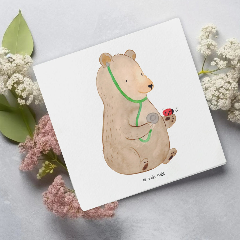 Deluxe Card bear Physician Geburtstagskarte, Hochwertige Klappkarte, Hochzeitskarte, Hochwertige Grußkarte, Karte, Glückwunschkarte, Einladungskarte, Klappkarte, Grußkarte, Bär, Teddy, Teddybär, Doktor, Ärztin, Doktorin, Professor, Professorin, Arzt