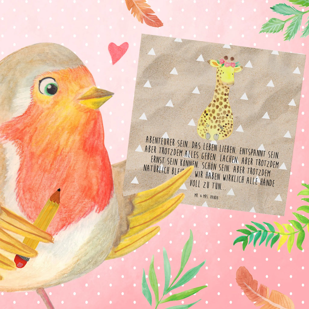 Deluxe Karte Giraffe Blumenkranz Glückwunschkarte, Hochwertige Grußkarte, Klappkarte, Hochzeitskarte, Einladungskarte, Geburtstagskarte, Hochwertige Klappkarte, Karte, Grußkarte, Afrika, Wildtiere, Blumenkranz, Abenteurer, Freundin, Giraffe, Selbstliebe