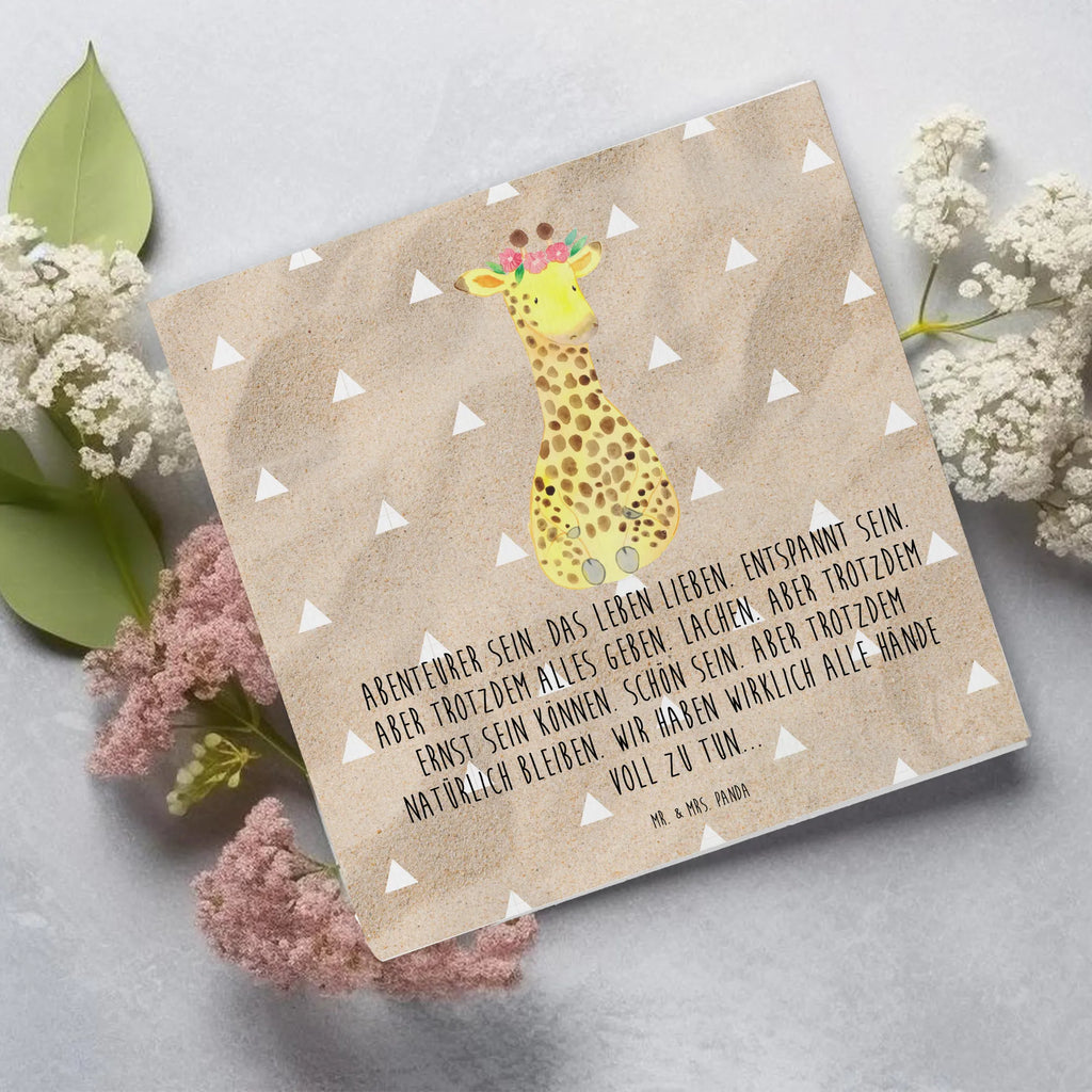 Deluxe Karte Giraffe Blumenkranz Glückwunschkarte, Hochwertige Grußkarte, Klappkarte, Hochzeitskarte, Einladungskarte, Geburtstagskarte, Hochwertige Klappkarte, Karte, Grußkarte, Afrika, Wildtiere, Blumenkranz, Abenteurer, Freundin, Giraffe, Selbstliebe