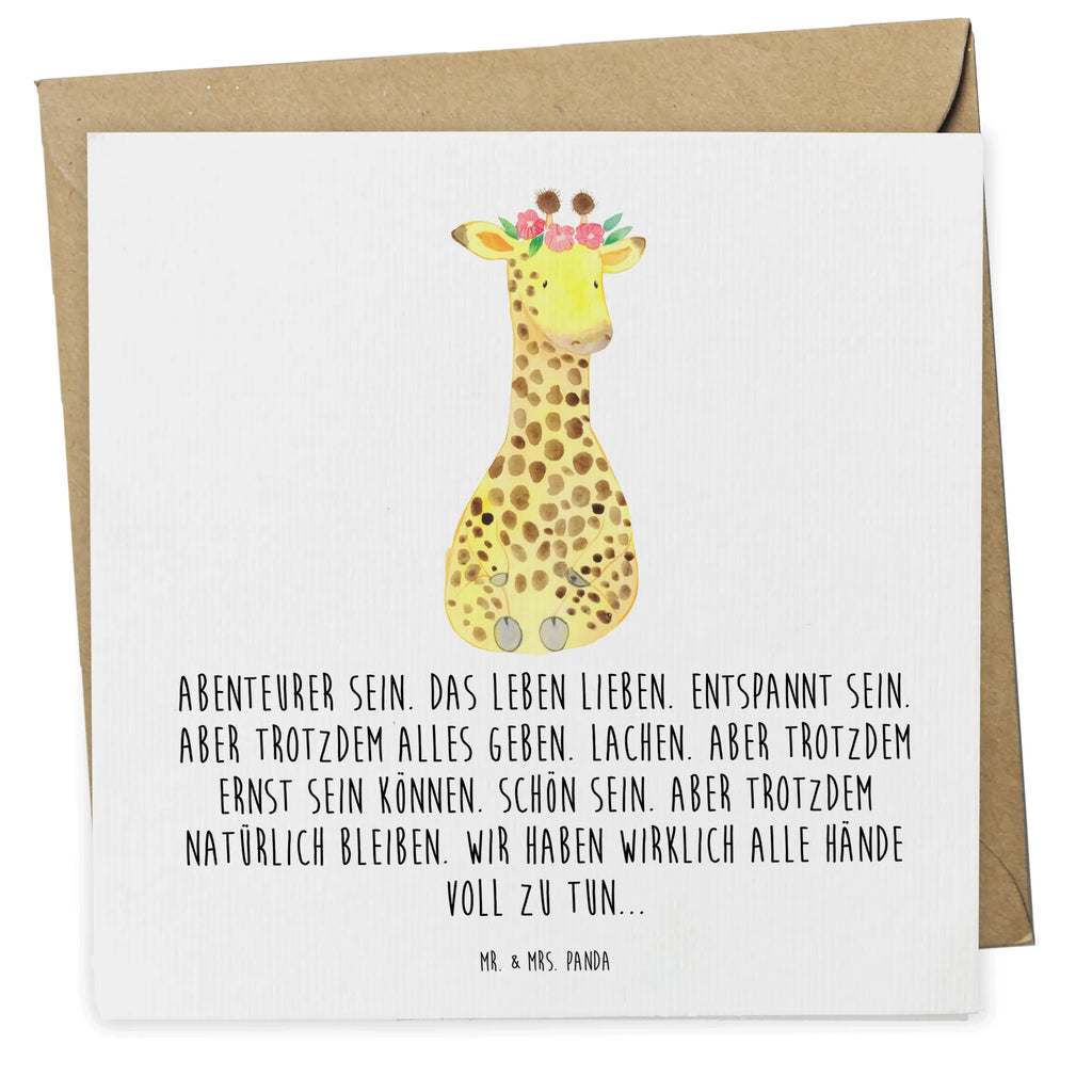 Deluxe Karte Giraffe Blumenkranz Glückwunschkarte, Hochwertige Grußkarte, Klappkarte, Hochzeitskarte, Einladungskarte, Geburtstagskarte, Hochwertige Klappkarte, Karte, Grußkarte, Afrika, Wildtiere, Blumenkranz, Abenteurer, Freundin, Giraffe, Selbstliebe