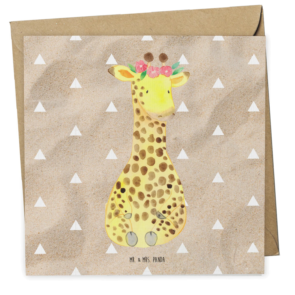 Deluxe Karte Giraffe Blumenkranz Glückwunschkarte, Hochwertige Grußkarte, Klappkarte, Hochzeitskarte, Einladungskarte, Geburtstagskarte, Hochwertige Klappkarte, Karte, Grußkarte, Afrika, Wildtiere, Blumenkranz, Abenteurer, Freundin, Giraffe, Selbstliebe