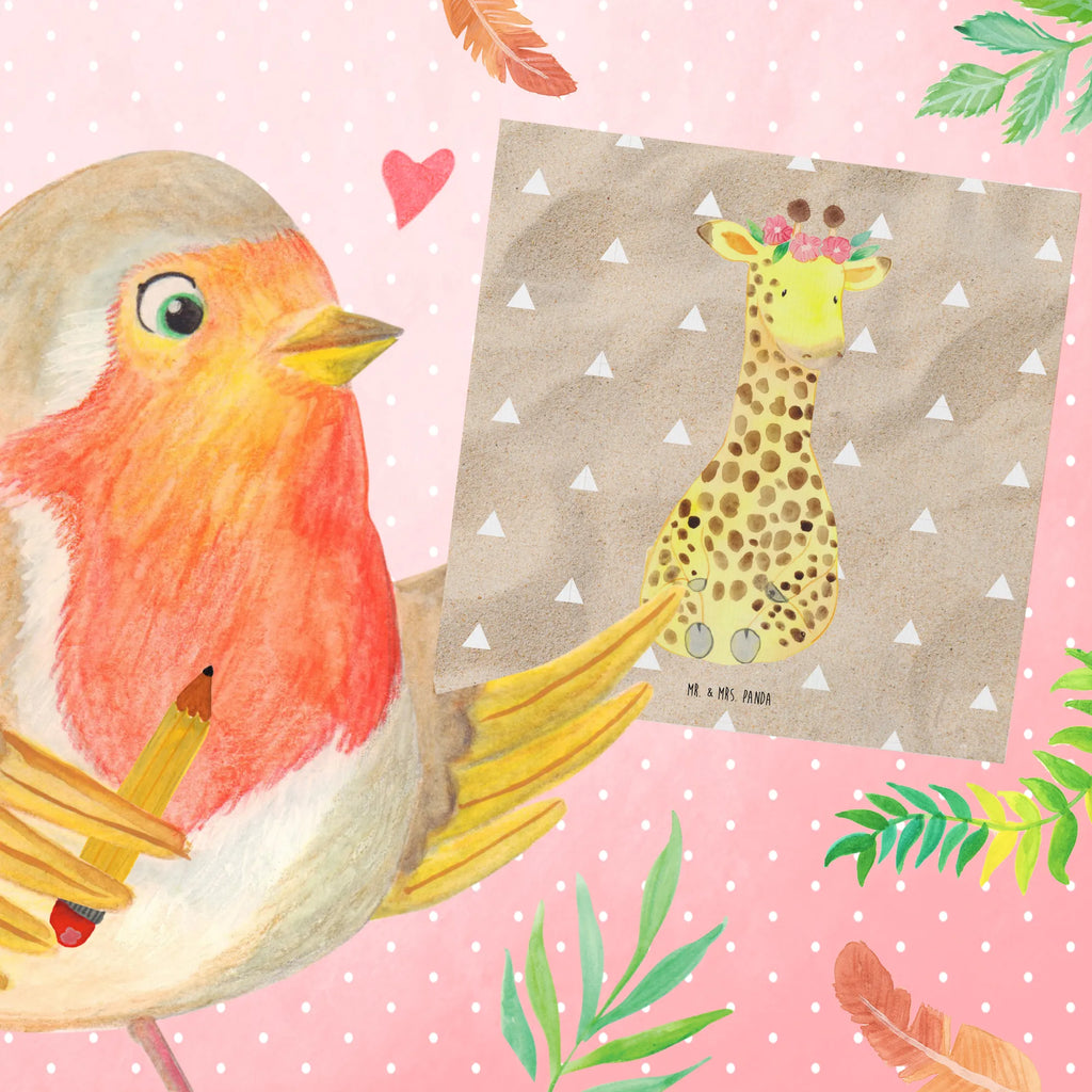 Deluxe Karte Giraffe Blumenkranz Glückwunschkarte, Hochwertige Grußkarte, Klappkarte, Hochzeitskarte, Einladungskarte, Geburtstagskarte, Hochwertige Klappkarte, Karte, Grußkarte, Afrika, Wildtiere, Blumenkranz, Abenteurer, Freundin, Giraffe, Selbstliebe