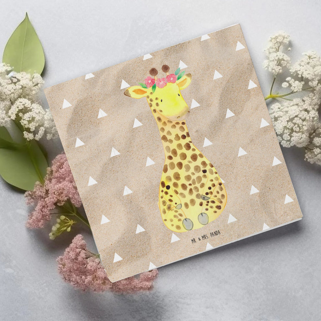 Deluxe Karte Giraffe Blumenkranz Glückwunschkarte, Hochwertige Grußkarte, Klappkarte, Hochzeitskarte, Einladungskarte, Geburtstagskarte, Hochwertige Klappkarte, Karte, Grußkarte, Afrika, Wildtiere, Blumenkranz, Abenteurer, Freundin, Giraffe, Selbstliebe