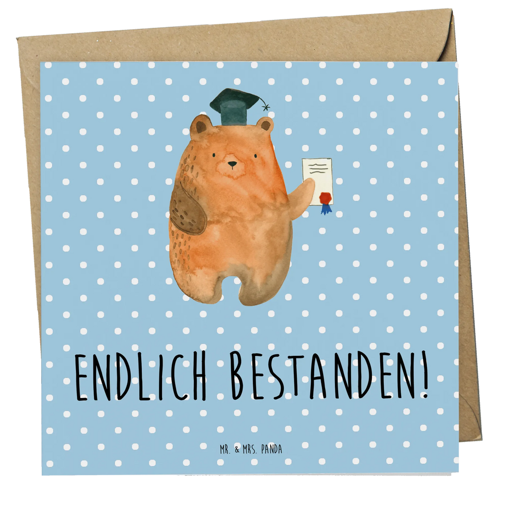 Deluxe Card bear Test Grußkarte, Klappkarte, Hochwertige Klappkarte, Hochzeitskarte, Karte, Hochwertige Grußkarte, Einladungskarte, Geburtstagskarte, Glückwunschkarte, Bär, Teddy, Teddybär, Zeugnis, Abschlusszeugnis, Abitur, Prüfungen, Abschluss, Prüfung bestanden