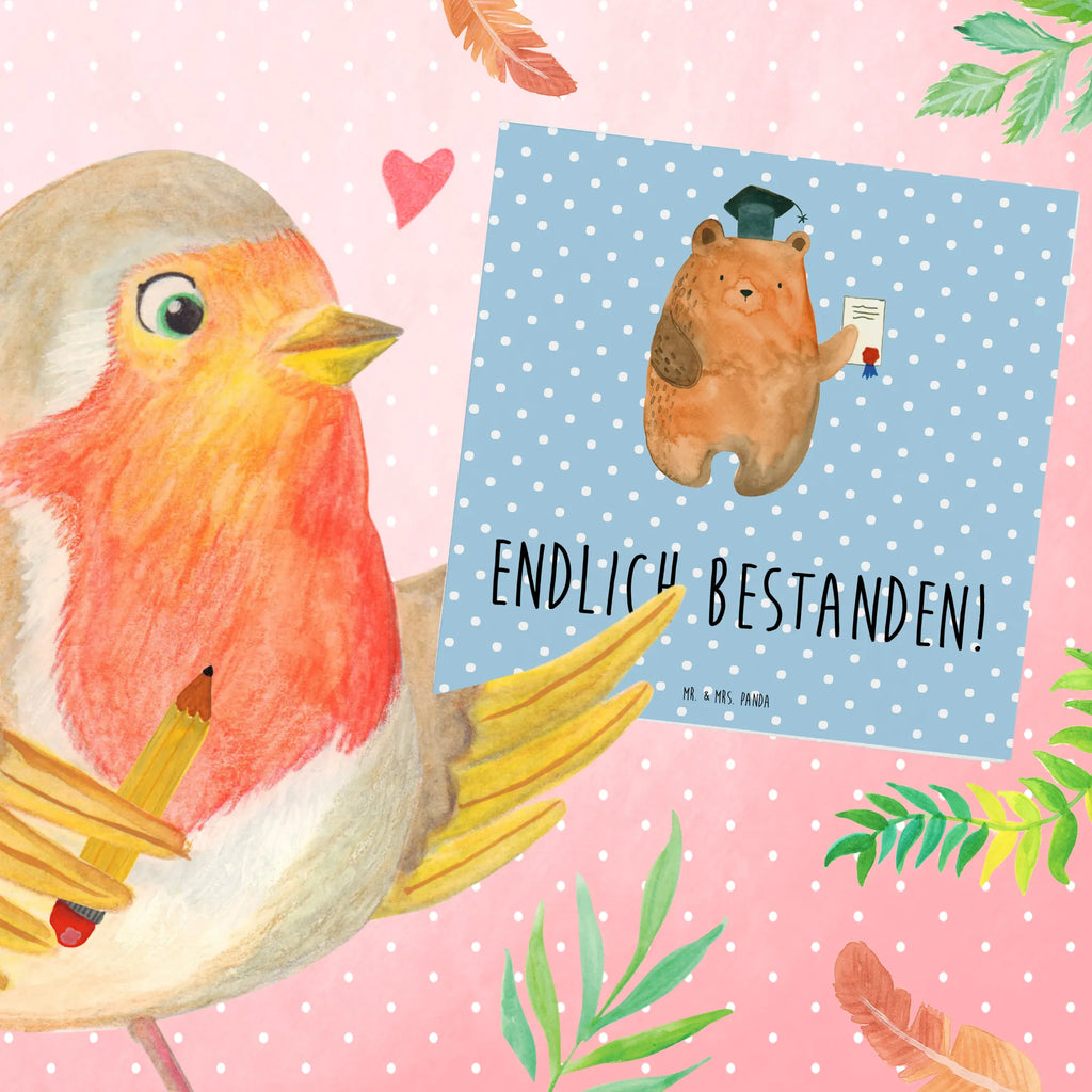 Deluxe Card bear Test Grußkarte, Klappkarte, Hochwertige Klappkarte, Hochzeitskarte, Karte, Hochwertige Grußkarte, Einladungskarte, Geburtstagskarte, Glückwunschkarte, Bär, Teddy, Teddybär, Zeugnis, Abschlusszeugnis, Abitur, Prüfungen, Abschluss, Prüfung bestanden