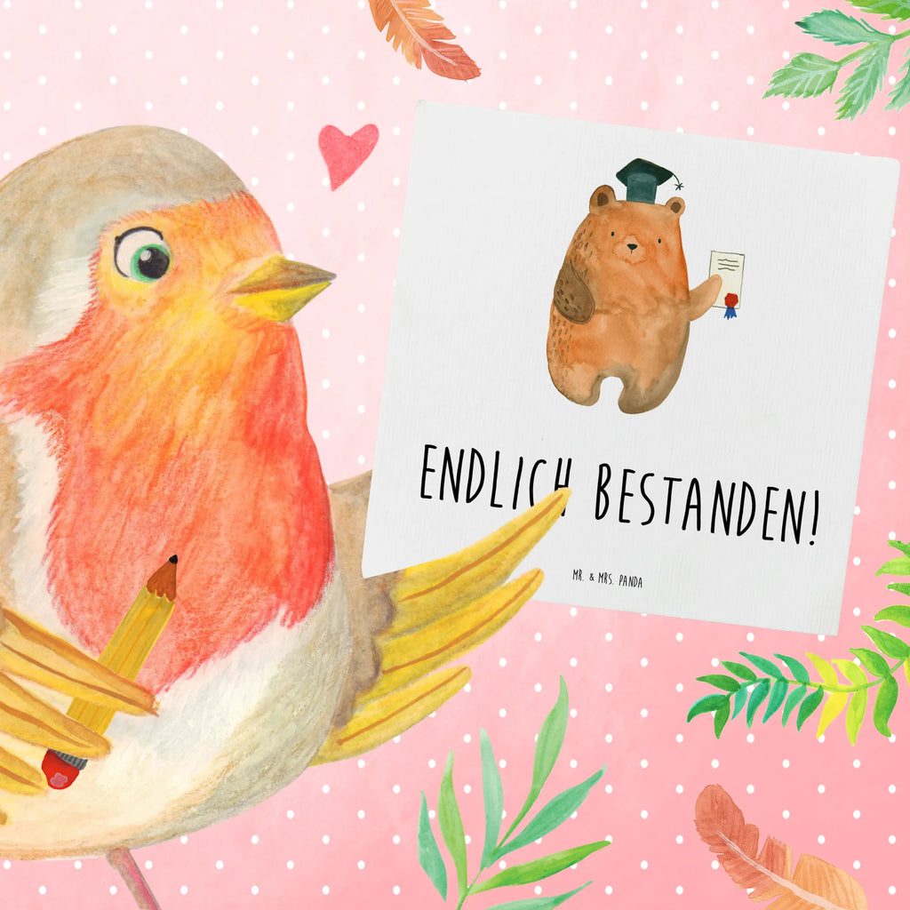 Deluxe Card bear Test Grußkarte, Klappkarte, Hochwertige Klappkarte, Hochzeitskarte, Karte, Hochwertige Grußkarte, Einladungskarte, Geburtstagskarte, Glückwunschkarte, Bär, Teddy, Teddybär, Zeugnis, Abschlusszeugnis, Abitur, Prüfungen, Abschluss, Prüfung bestanden