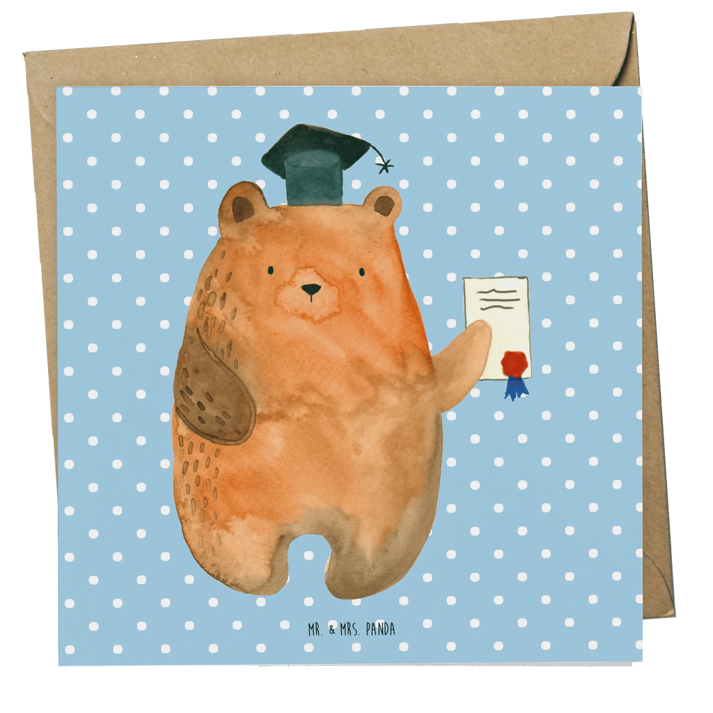 Deluxe Card bear Test Grußkarte, Klappkarte, Hochwertige Klappkarte, Hochzeitskarte, Karte, Hochwertige Grußkarte, Einladungskarte, Geburtstagskarte, Glückwunschkarte, Bär, Teddy, Teddybär, Zeugnis, Abschlusszeugnis, Abitur, Prüfungen, Abschluss, Prüfung bestanden