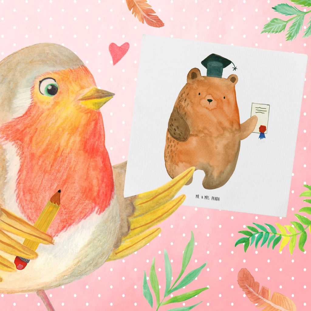 Deluxe Card bear Test Grußkarte, Klappkarte, Hochwertige Klappkarte, Hochzeitskarte, Karte, Hochwertige Grußkarte, Einladungskarte, Geburtstagskarte, Glückwunschkarte, Bär, Teddy, Teddybär, Zeugnis, Abschlusszeugnis, Abitur, Prüfungen, Abschluss, Prüfung bestanden