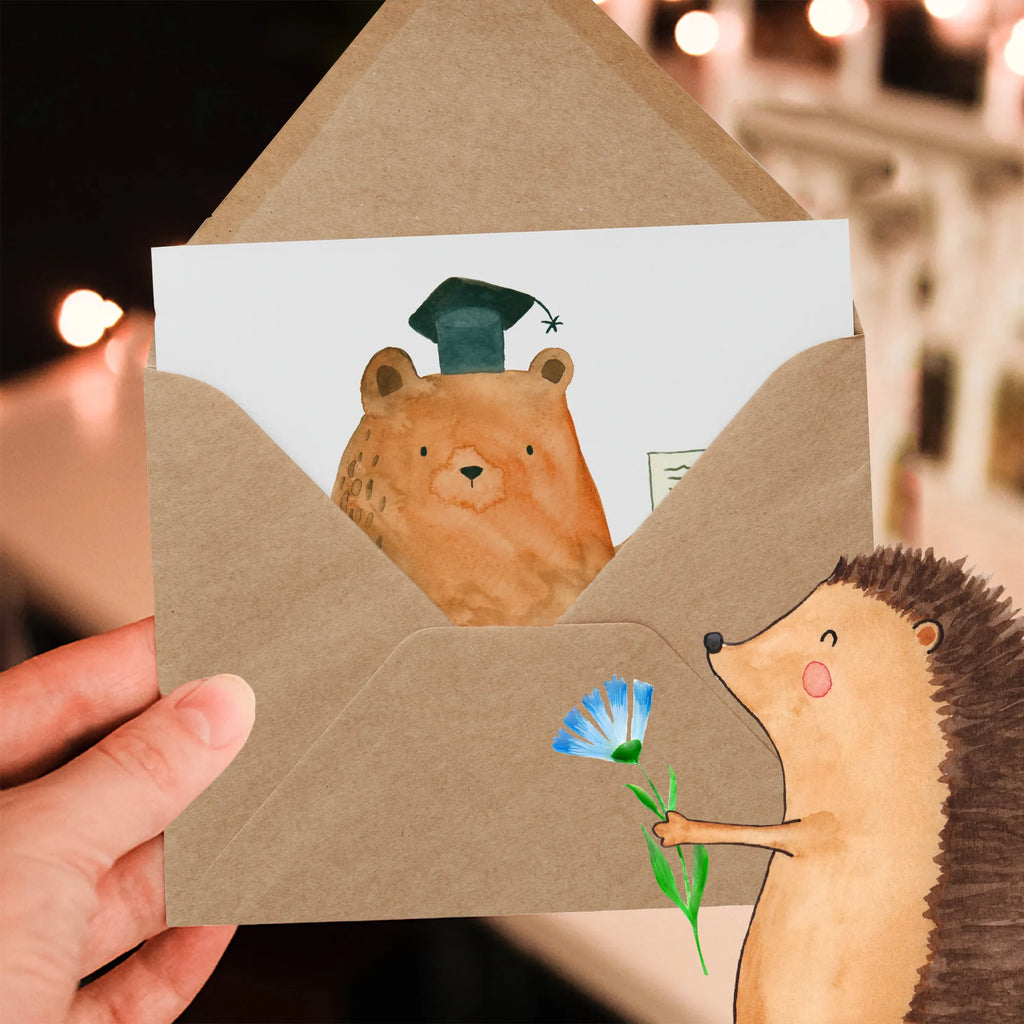 Deluxe Card bear Test Grußkarte, Klappkarte, Hochwertige Klappkarte, Hochzeitskarte, Karte, Hochwertige Grußkarte, Einladungskarte, Geburtstagskarte, Glückwunschkarte, Bär, Teddy, Teddybär, Zeugnis, Abschlusszeugnis, Abitur, Prüfungen, Abschluss, Prüfung bestanden