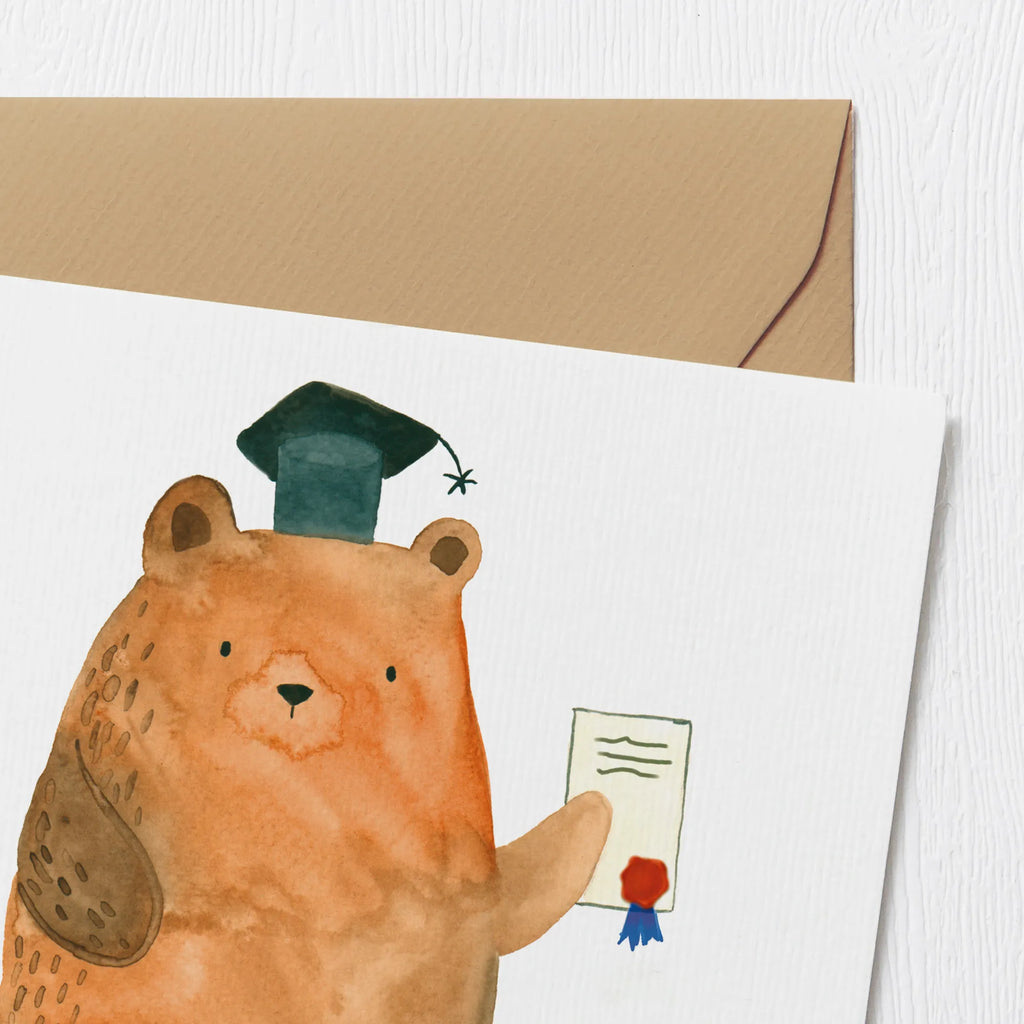 Deluxe Card bear Test Grußkarte, Klappkarte, Hochwertige Klappkarte, Hochzeitskarte, Karte, Hochwertige Grußkarte, Einladungskarte, Geburtstagskarte, Glückwunschkarte, Bär, Teddy, Teddybär, Zeugnis, Abschlusszeugnis, Abitur, Prüfungen, Abschluss, Prüfung bestanden