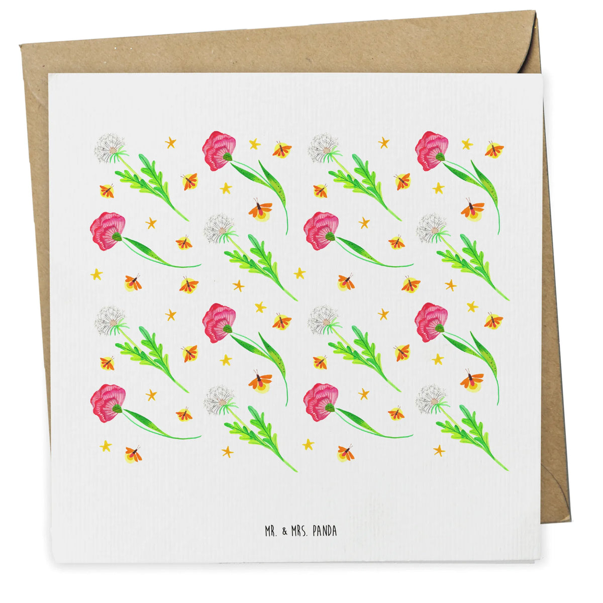 Deluxe Karte Glühwürmchen Design Grußkarte, Klappkarte, doppelkarte, Glückwunschkarte, faltkarte, anlasskarte, Glühwürmchen, Pusteblumen, Blumen, Muster