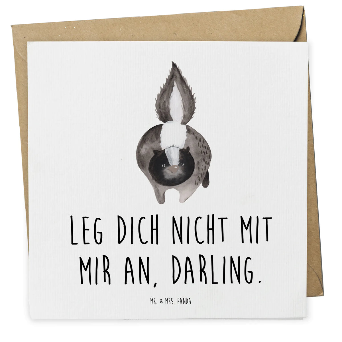 Deluxe Card skunk attack Glückwunschkarte, Klappkarte, faltkarte, doppelkarte, anlasskarte, Grußkarte, Stinktier, Skunk, Stinki, Raubtier, Drohung, Stinker, wütend, Wildtier
