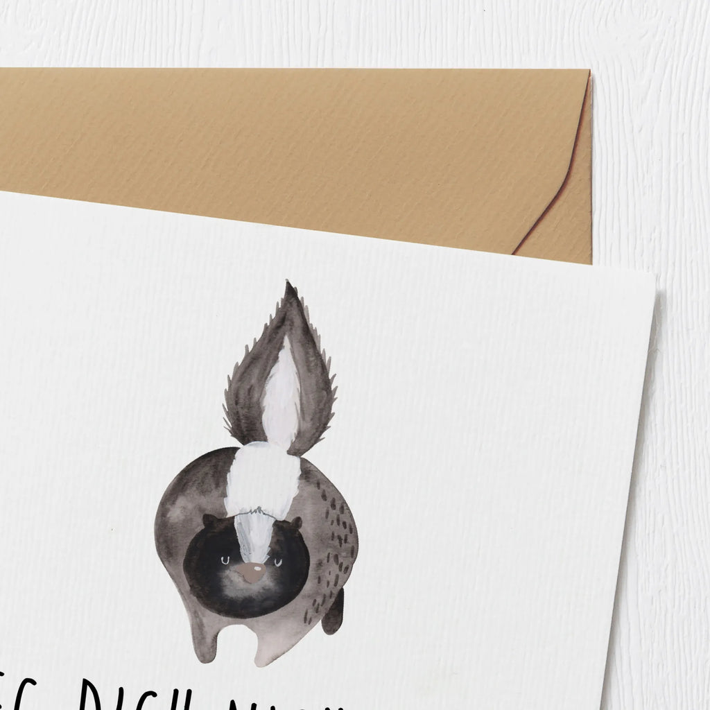 Deluxe Card skunk attack Karte, Hochzeitskarte, Klappkarte, Grußkarte, Hochwertige Klappkarte, Geburtstagskarte, Einladungskarte, Hochwertige Grußkarte, Glückwunschkarte, Stinktier, Skunk, Stinki, Drohung, Stinker, Wildtier, wütend, Raubtier
