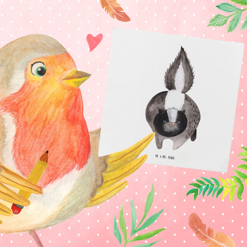 Deluxe Card skunk attack Karte, Hochzeitskarte, Klappkarte, Grußkarte, Hochwertige Klappkarte, Geburtstagskarte, Einladungskarte, Hochwertige Grußkarte, Glückwunschkarte, Stinktier, Skunk, Stinki, Drohung, Stinker, Wildtier, wütend, Raubtier