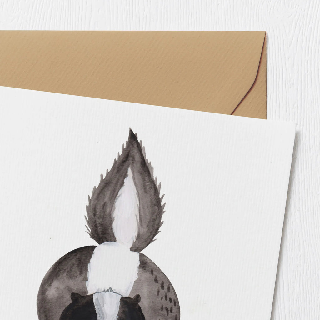 Deluxe Card skunk attack Karte, Hochzeitskarte, Klappkarte, Grußkarte, Hochwertige Klappkarte, Geburtstagskarte, Einladungskarte, Hochwertige Grußkarte, Glückwunschkarte, Stinktier, Skunk, Stinki, Drohung, Stinker, Wildtier, wütend, Raubtier