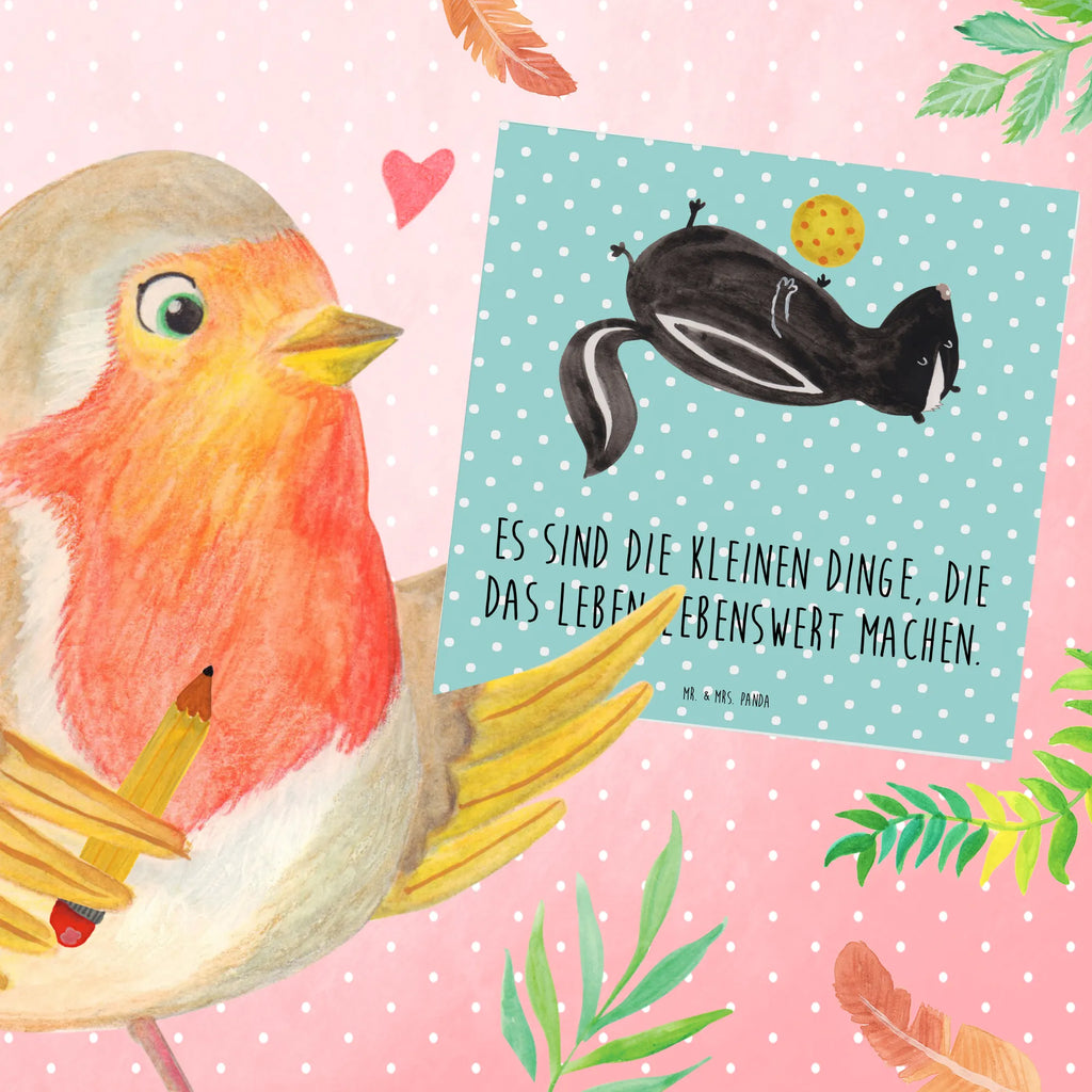 Deluxe Card skunk ball Glückwunschkarte, Klappkarte, Grußkarte, faltkarte, anlasskarte, doppelkarte, Stinktier, Skunk, Weisheit, Stinker, Wildtier, Stinki, Verspielt, Raubtier