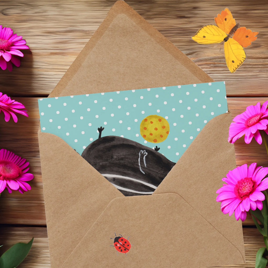 Deluxe Card skunk ball Glückwunschkarte, Klappkarte, Grußkarte, faltkarte, anlasskarte, doppelkarte, Stinktier, Skunk, Weisheit, Stinker, Wildtier, Stinki, Verspielt, Raubtier