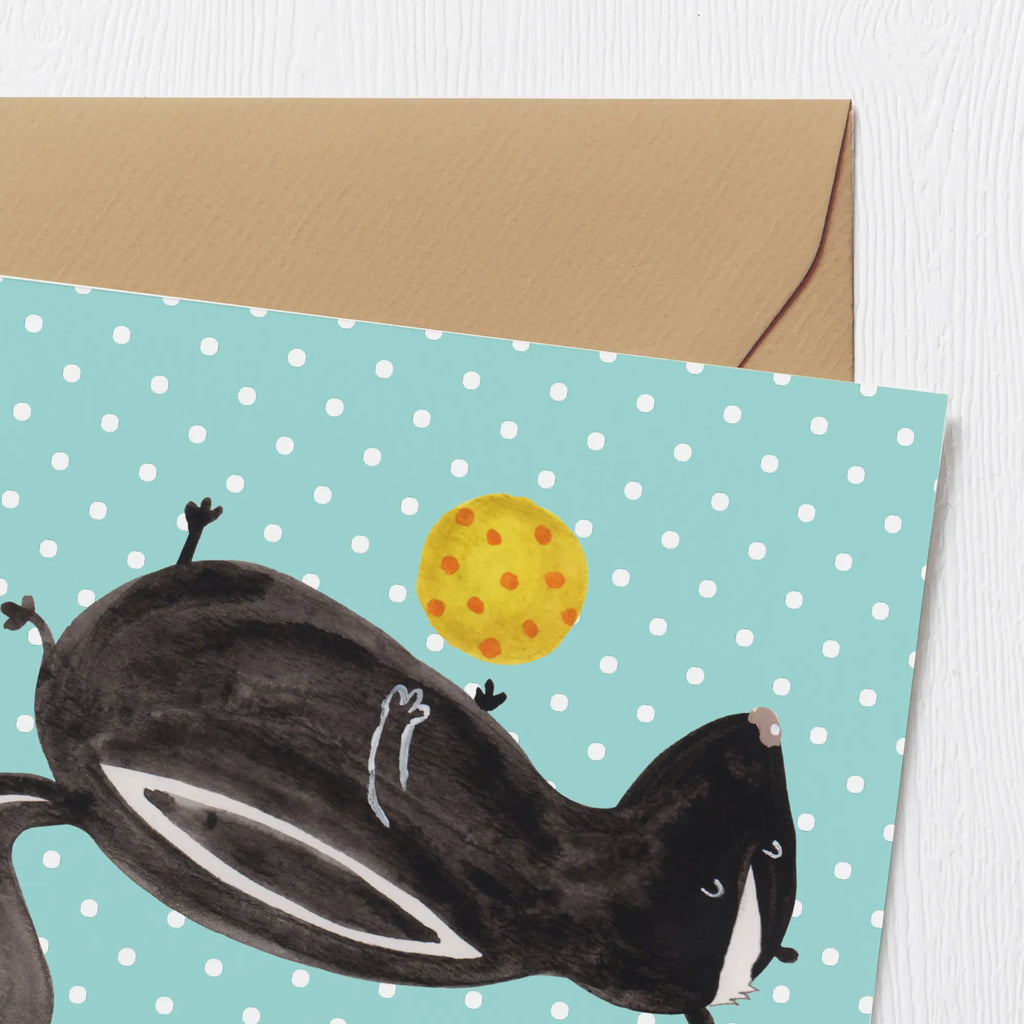 Deluxe Card skunk ball Glückwunschkarte, Klappkarte, Grußkarte, faltkarte, anlasskarte, doppelkarte, Stinktier, Skunk, Weisheit, Stinker, Wildtier, Stinki, Verspielt, Raubtier