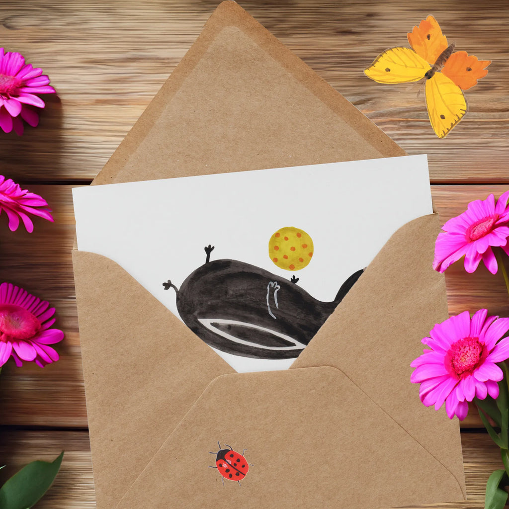 Deluxe Card skunk ball Glückwunschkarte, Klappkarte, Grußkarte, faltkarte, anlasskarte, doppelkarte, Stinktier, Skunk, Weisheit, Stinker, Wildtier, Stinki, Verspielt, Raubtier