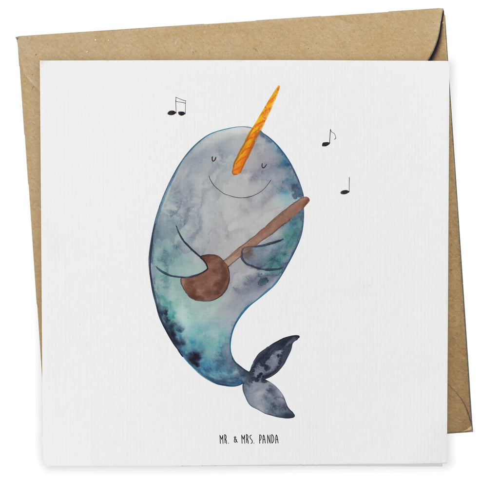 Deluxe Card narwhal guitar anlasskarte, Glückwunschkarte, Klappkarte, doppelkarte, Grußkarte, faltkarte, Urlaub, Meerestiere, Meer, Wal, Tanzen, Probleme, Problemlösung, Gespräche, Narwal, Gitarre, Frust