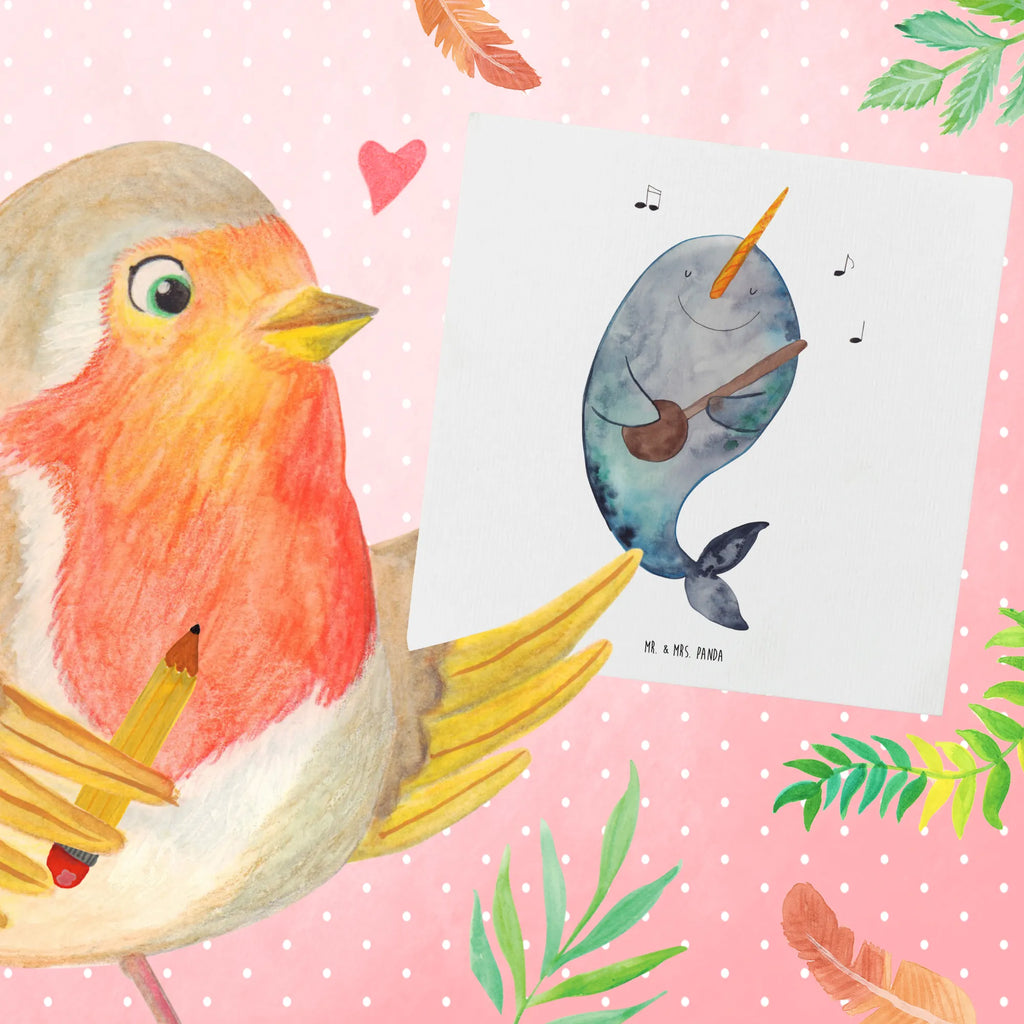 Deluxe Card narwhal guitar anlasskarte, Glückwunschkarte, Klappkarte, doppelkarte, Grußkarte, faltkarte, Urlaub, Meerestiere, Meer, Wal, Tanzen, Probleme, Problemlösung, Gespräche, Narwal, Gitarre, Frust