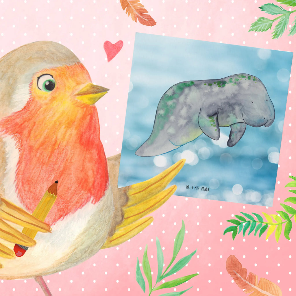 Deluxe Card manatee Relax anlasskarte, Grußkarte, doppelkarte, Klappkarte, faltkarte, Glückwunschkarte, Urlaub, Meerestiere, Meer, Diät, Seekuh, Abnehmen, Diätwahn, Zucker, Süßigkeiten, Essen, Seekühe