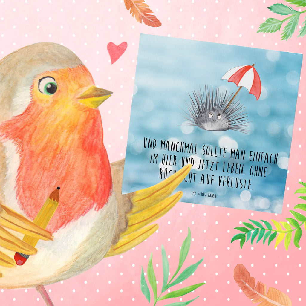 Deluxe Card Sea urchins faltkarte, Klappkarte, Grußkarte, doppelkarte, anlasskarte, Glückwunschkarte, Urlaub, Meerestiere, Meer, Leben, Seeigel, Achtsamkeit, Hier und Jetzt, Lebe, Selbstakzeptanz, Selbstliebe