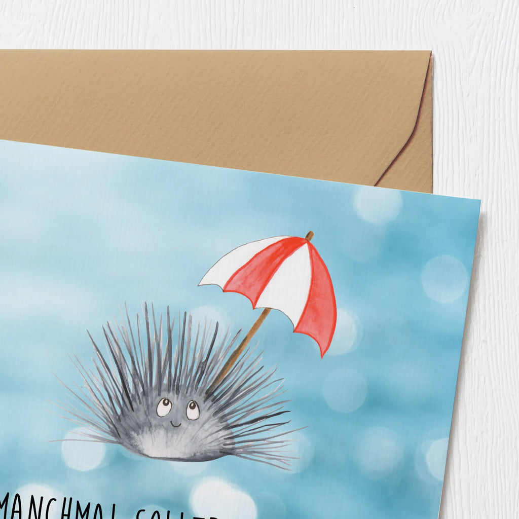 Deluxe Card Sea urchins faltkarte, Klappkarte, Grußkarte, doppelkarte, anlasskarte, Glückwunschkarte, Urlaub, Meerestiere, Meer, Leben, Seeigel, Achtsamkeit, Hier und Jetzt, Lebe, Selbstakzeptanz, Selbstliebe