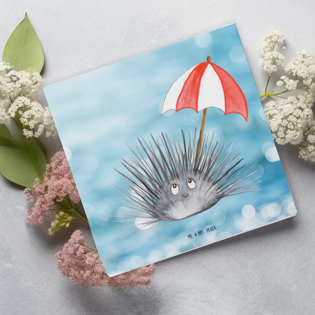 Deluxe Card Sea urchins faltkarte, Klappkarte, Grußkarte, doppelkarte, anlasskarte, Glückwunschkarte, Urlaub, Meerestiere, Meer, Leben, Seeigel, Achtsamkeit, Hier und Jetzt, Lebe, Selbstakzeptanz, Selbstliebe
