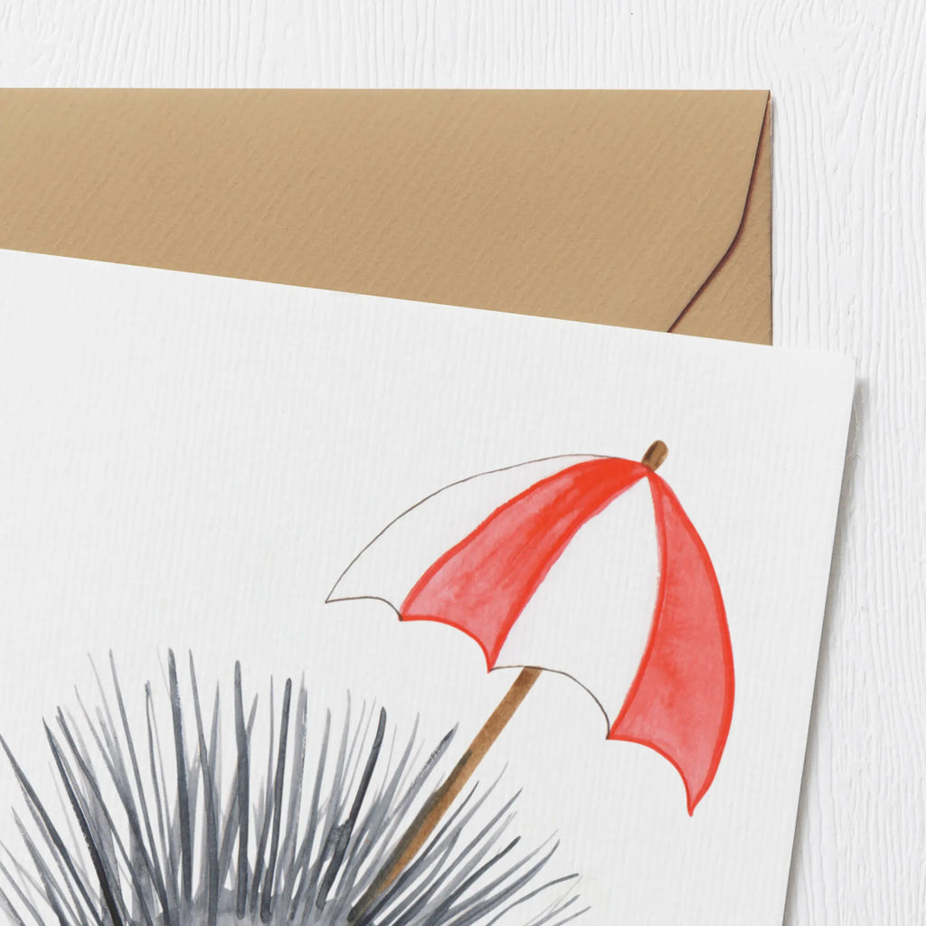 Deluxe Card Sea urchins faltkarte, Klappkarte, Grußkarte, doppelkarte, anlasskarte, Glückwunschkarte, Urlaub, Meerestiere, Meer, Leben, Seeigel, Achtsamkeit, Hier und Jetzt, Lebe, Selbstakzeptanz, Selbstliebe