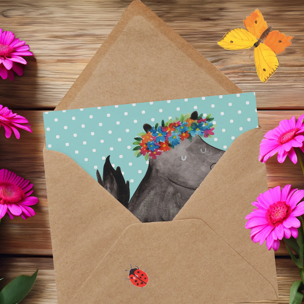 Deluxe Karte Stinktier Mädchen faltkarte, Klappkarte, anlasskarte, Glückwunschkarte, Grußkarte, doppelkarte, Stinktier, Skunk, Namaste, Wildtier, Yoga, Stinki, Raubtier, Stinker