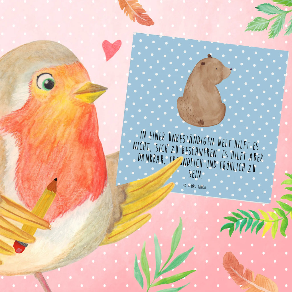 Deluxe Karte Bär Schulterblick Karte, Einladungskarte, Hochwertige Grußkarte, Hochzeitskarte, Klappkarte, Hochwertige Klappkarte, Glückwunschkarte, Grußkarte, Geburtstagskarte, Bär, Teddy, Teddybär, Weisheit, Bärenliebe, Motivation, Weltansicht, Selbstachtung, Bären