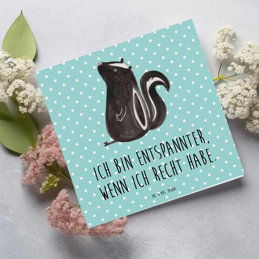 Deluxe Card skunk Sit Grußkarte, doppelkarte, anlasskarte, Glückwunschkarte, faltkarte, Klappkarte, Stinktier, Skunk, Büro, Stinker, Wildtier, Recht, Stinki, Spruch, Raubtier, Besserwisser