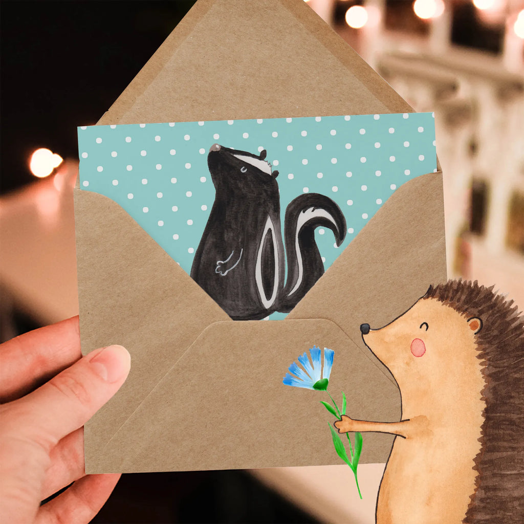 Deluxe Card skunk Sit Grußkarte, doppelkarte, anlasskarte, Glückwunschkarte, faltkarte, Klappkarte, Stinktier, Skunk, Büro, Stinker, Wildtier, Recht, Stinki, Spruch, Raubtier, Besserwisser