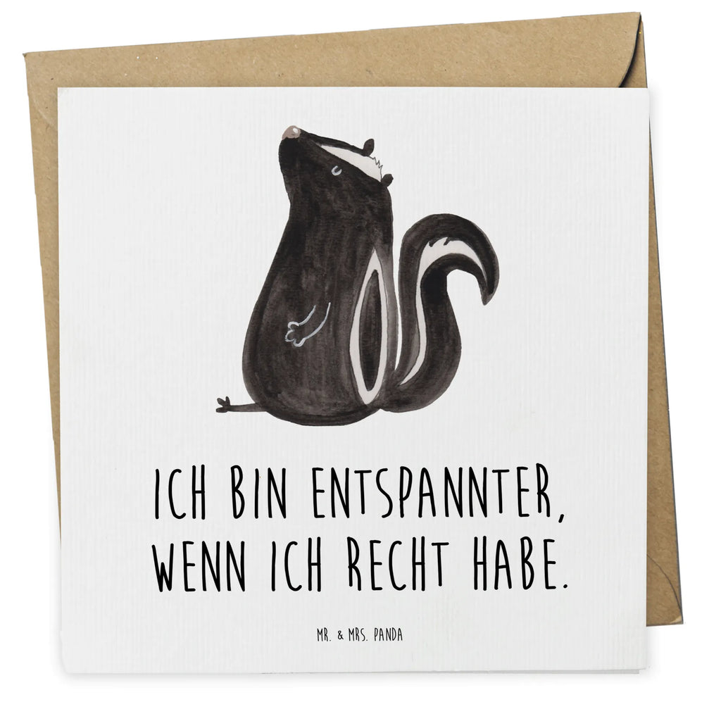 Deluxe Card skunk Sit Grußkarte, doppelkarte, anlasskarte, Glückwunschkarte, faltkarte, Klappkarte, Stinktier, Skunk, Büro, Stinker, Wildtier, Recht, Stinki, Spruch, Raubtier, Besserwisser
