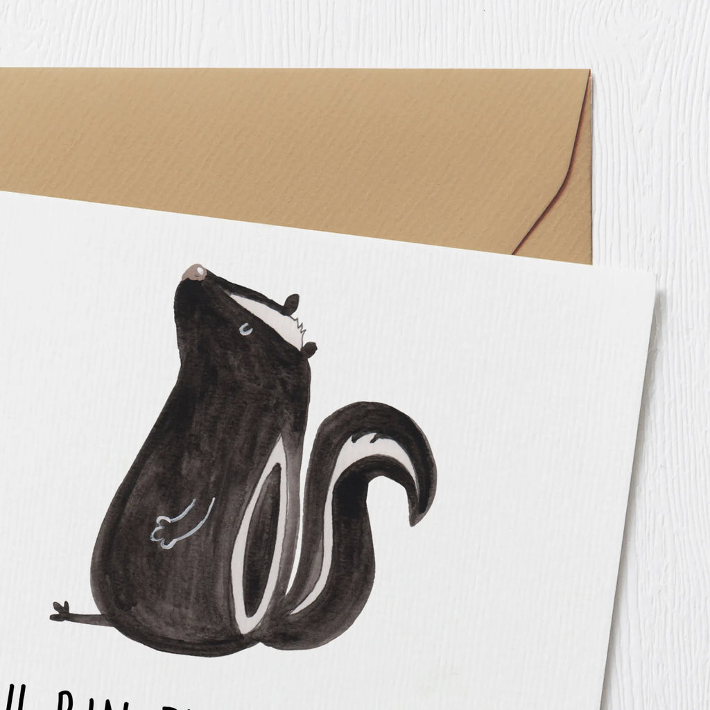 Deluxe Card skunk Sit Grußkarte, doppelkarte, anlasskarte, Glückwunschkarte, faltkarte, Klappkarte, Stinktier, Skunk, Büro, Stinker, Wildtier, Recht, Stinki, Spruch, Raubtier, Besserwisser
