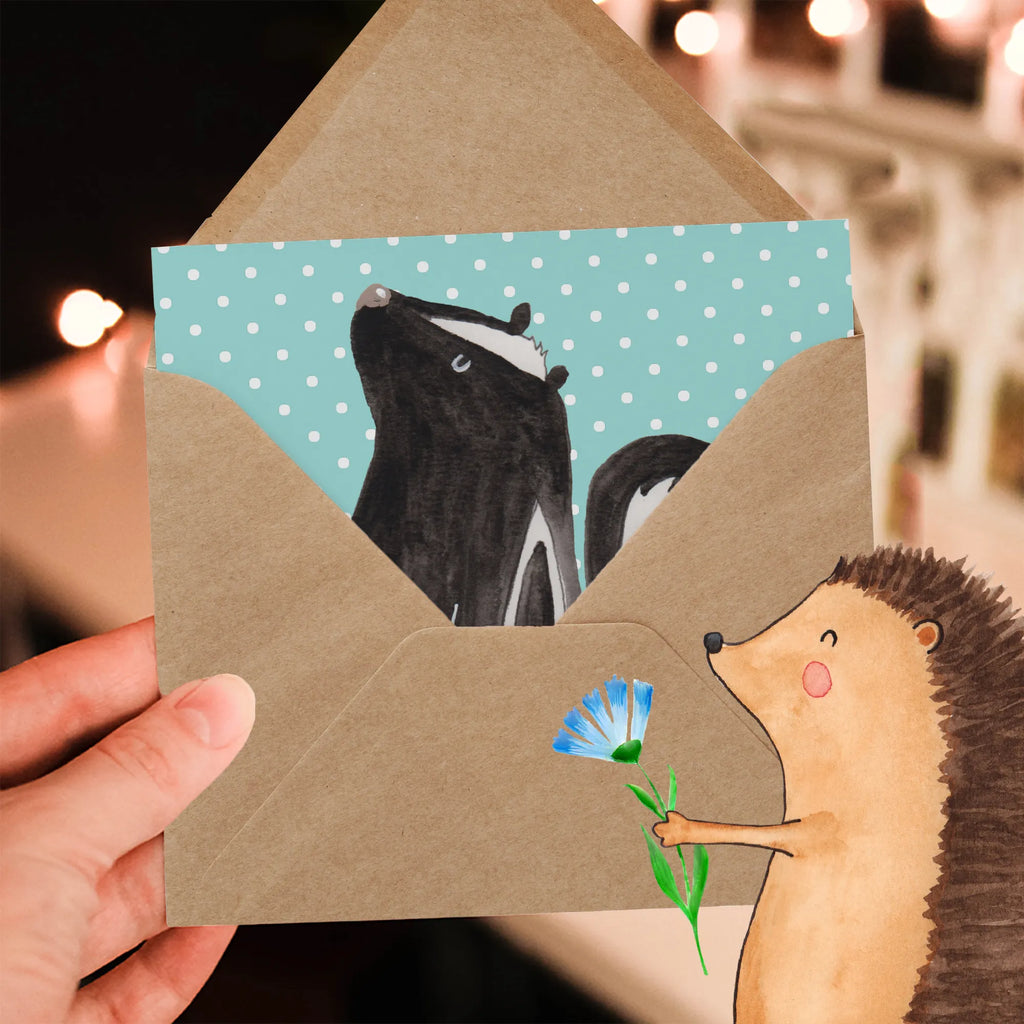 Deluxe Card skunk Sit Grußkarte, doppelkarte, anlasskarte, Glückwunschkarte, faltkarte, Klappkarte, Stinktier, Skunk, Büro, Stinker, Wildtier, Recht, Stinki, Spruch, Raubtier, Besserwisser