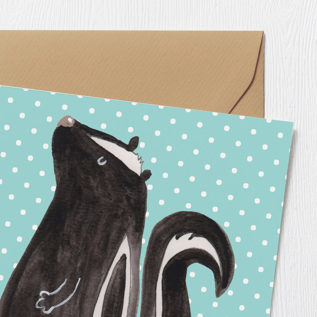 Deluxe Card skunk Sit Grußkarte, doppelkarte, anlasskarte, Glückwunschkarte, faltkarte, Klappkarte, Stinktier, Skunk, Büro, Stinker, Wildtier, Recht, Stinki, Spruch, Raubtier, Besserwisser