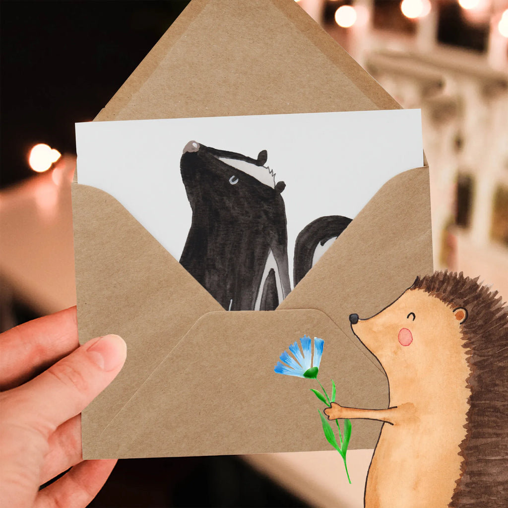 Deluxe Card skunk Sit Grußkarte, doppelkarte, anlasskarte, Glückwunschkarte, faltkarte, Klappkarte, Stinktier, Skunk, Büro, Stinker, Wildtier, Recht, Stinki, Spruch, Raubtier, Besserwisser