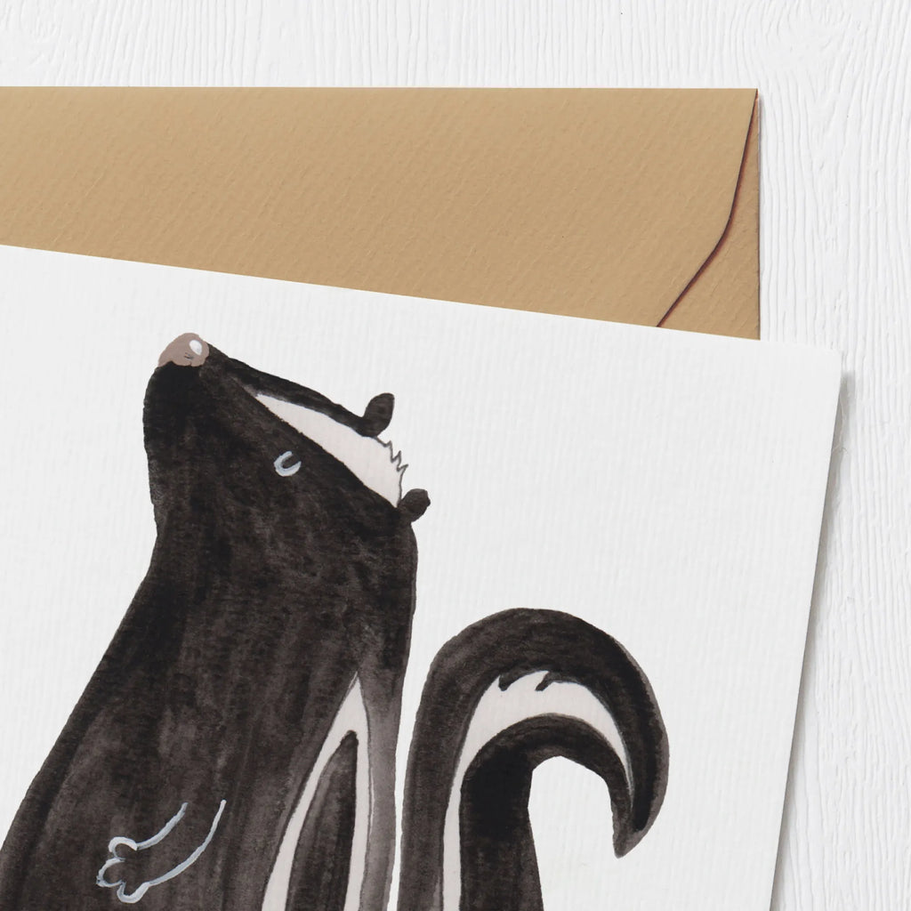 Deluxe Card skunk Sit Grußkarte, doppelkarte, anlasskarte, Glückwunschkarte, faltkarte, Klappkarte, Stinktier, Skunk, Büro, Stinker, Wildtier, Recht, Stinki, Spruch, Raubtier, Besserwisser