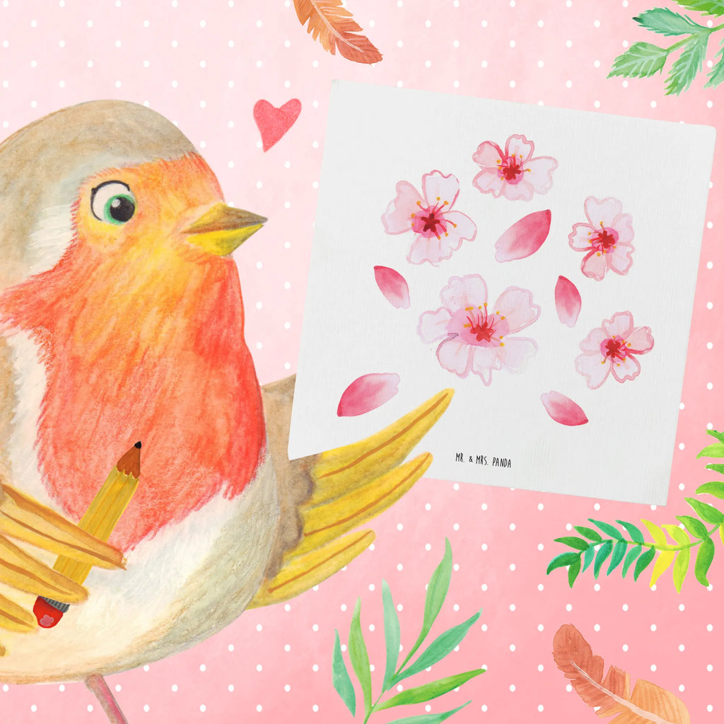 Deluxe Card Cherry Blossoms Sea Grußkarte, Hochzeitskarte, Glückwunschkarte, Karte, Klappkarte, Hochwertige Klappkarte, Hochwertige Grußkarte, Geburtstagskarte, Einladungskarte, Kirschblüten, Muster, Blüten, Blumen, Blütenmuster