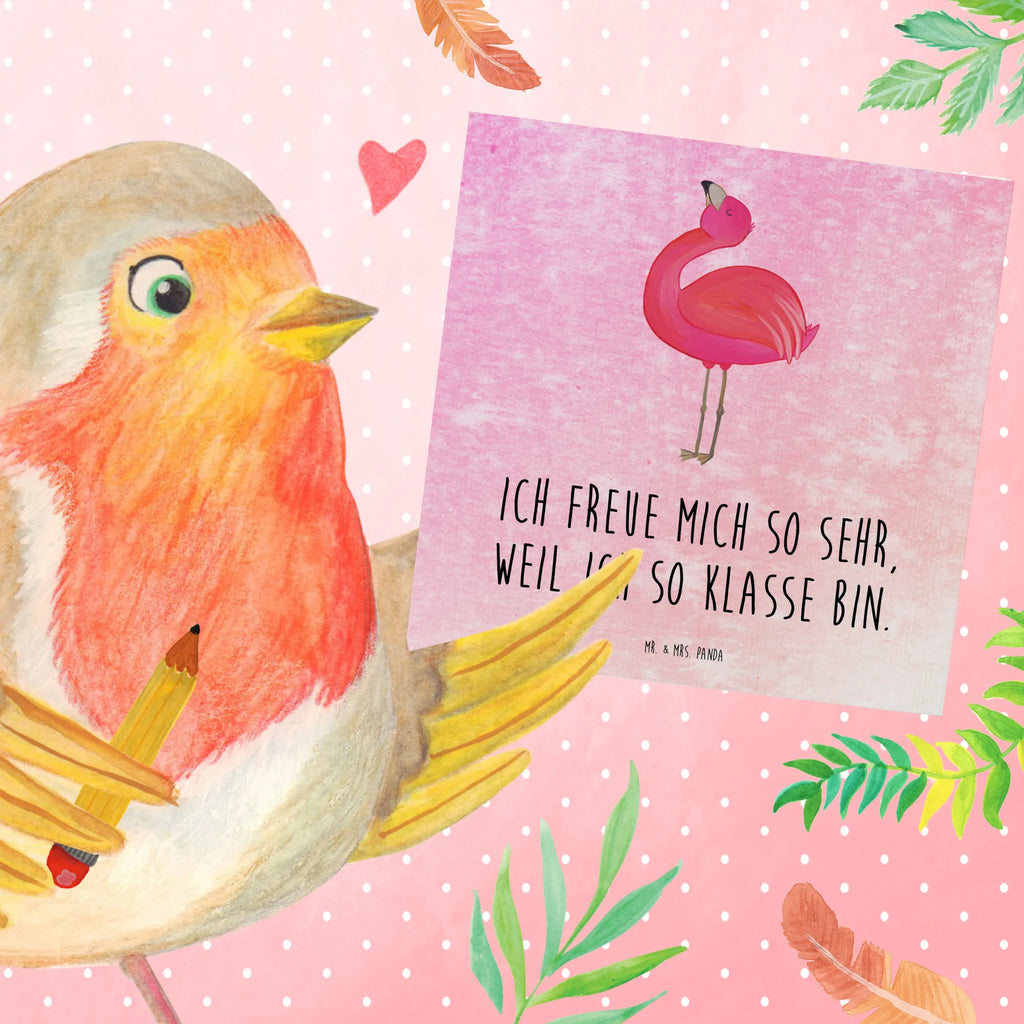 Deluxe Karte Flamingo Stolz Hochwertige Klappkarte, Karte, Hochzeitskarte, Grußkarte, Einladungskarte, Glückwunschkarte, Geburtstagskarte, Hochwertige Grußkarte, Klappkarte, Flamingo, Selbstliebe, beste Freundin, stolz, Mama, Selbstakzeptanz, Freundin, Tochter, Schwester, Freude