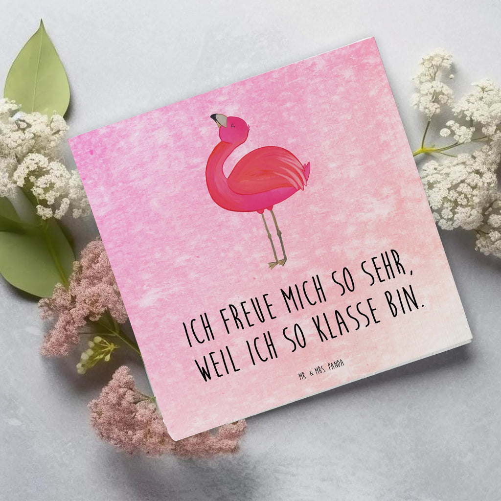 Deluxe Karte Flamingo Stolz Hochwertige Klappkarte, Karte, Hochzeitskarte, Grußkarte, Einladungskarte, Glückwunschkarte, Geburtstagskarte, Hochwertige Grußkarte, Klappkarte, Flamingo, Selbstliebe, beste Freundin, stolz, Mama, Selbstakzeptanz, Freundin, Tochter, Schwester, Freude