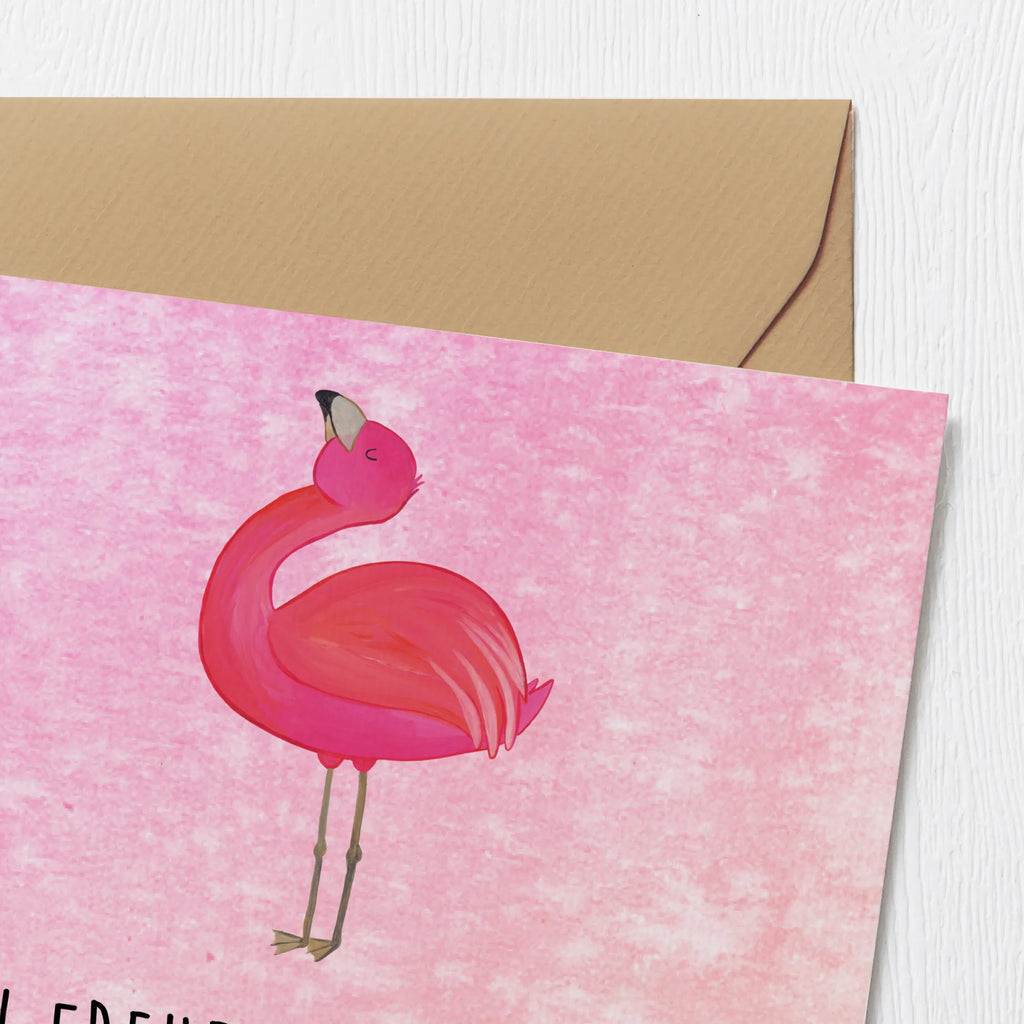 Deluxe Karte Flamingo Stolz Hochwertige Klappkarte, Karte, Hochzeitskarte, Grußkarte, Einladungskarte, Glückwunschkarte, Geburtstagskarte, Hochwertige Grußkarte, Klappkarte, Flamingo, Selbstliebe, beste Freundin, stolz, Mama, Selbstakzeptanz, Freundin, Tochter, Schwester, Freude