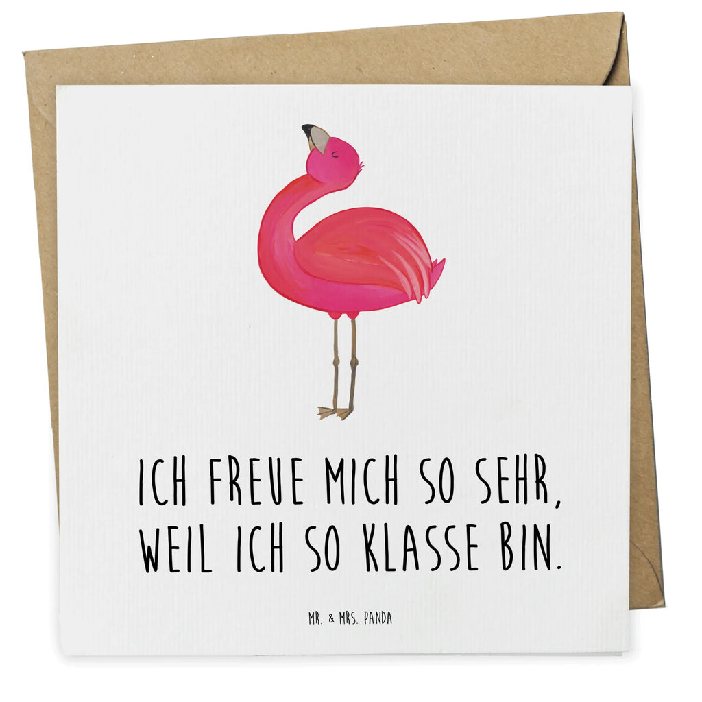 Deluxe Karte Flamingo Stolz Hochwertige Klappkarte, Karte, Hochzeitskarte, Grußkarte, Einladungskarte, Glückwunschkarte, Geburtstagskarte, Hochwertige Grußkarte, Klappkarte, Flamingo, Selbstliebe, beste Freundin, stolz, Mama, Selbstakzeptanz, Freundin, Tochter, Schwester, Freude