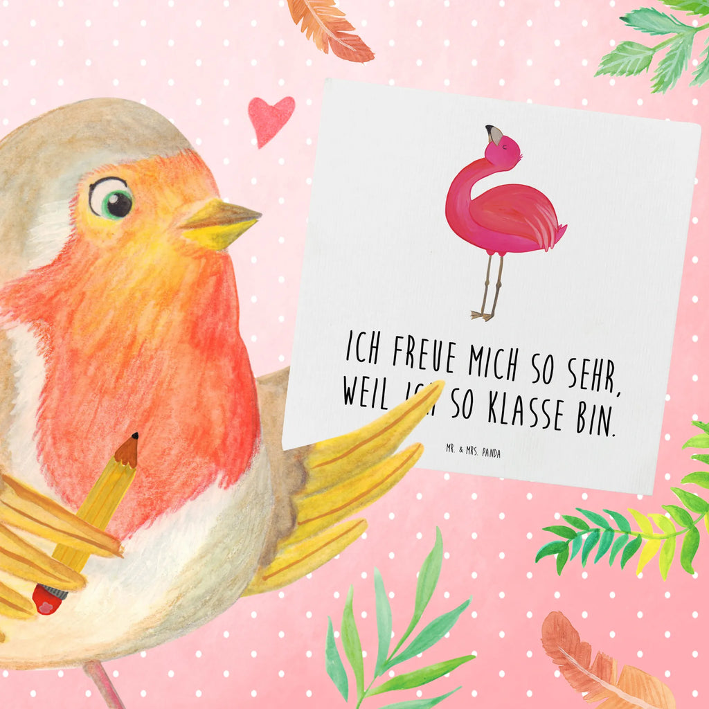 Deluxe Karte Flamingo Stolz Hochwertige Klappkarte, Karte, Hochzeitskarte, Grußkarte, Einladungskarte, Glückwunschkarte, Geburtstagskarte, Hochwertige Grußkarte, Klappkarte, Flamingo, Selbstliebe, beste Freundin, stolz, Mama, Selbstakzeptanz, Freundin, Tochter, Schwester, Freude